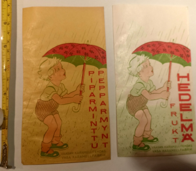 Kaksi karamellipussia ja Toffeemainos