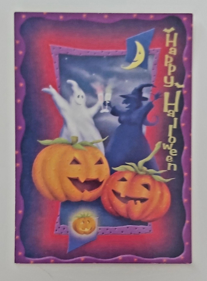 "HAPPY HALLOWEEN"-KULKEMATON POSTIKORTTI