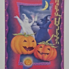 "HAPPY HALLOWEEN"-KULKEMATON POSTIKORTTI - pikkukuva 1