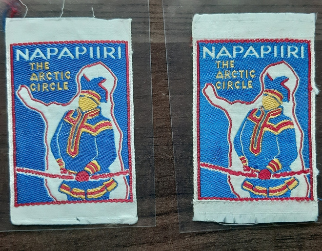 Napapiiri vintage kangasmerkki hieno