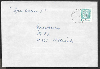 Postilähetys - yl.m. 1,50 (LAPE 951) Paltamo 8.1.83