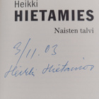 Heikki Hietamies : Naisten talvi (signeerattu) - pikkukuva 3