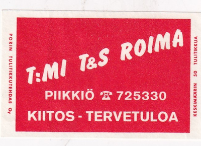 Piikkiö, T:mi T & S Roima   8/15