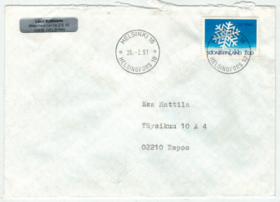 1990 talvisota kaunisleimainen kirje