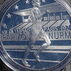 Olympialaiset Paavo Nurminen 1924. 1 Dollar. Hopeavärinen. - pikkukuva 1