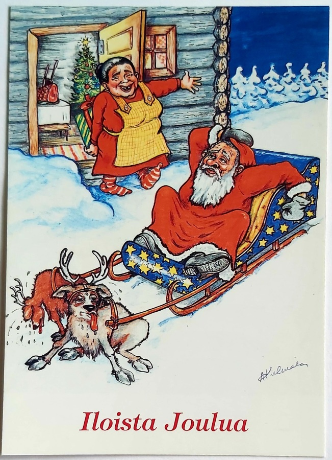 "Joulupukki ja -muori"-KULKEMATON JOULUKORTTI