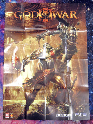 God of War III -pelin, virallinen suomalainen promojuliste.