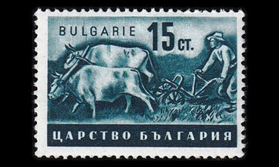 Bulgaria 414 ** Maatalous 15 St sinivihreä (1940)