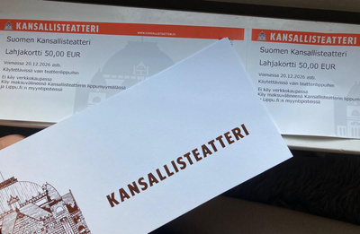 2x50€ Kansallisteatterin lahjakortti