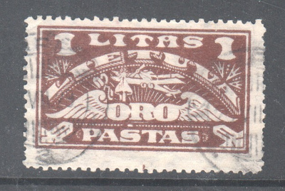 Liettua 1924 1 litas lentoposti.