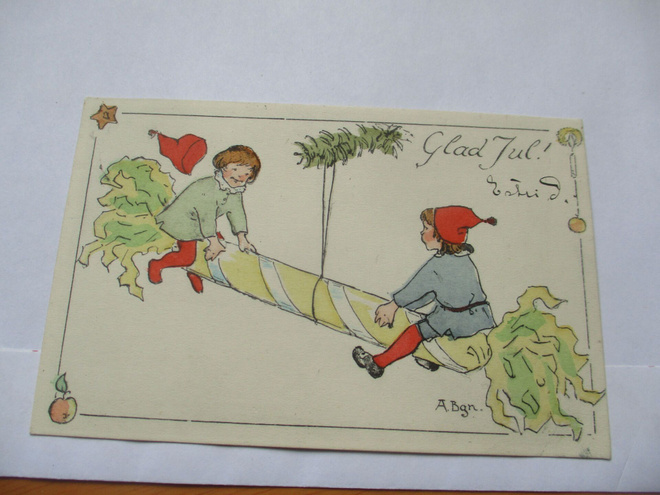 Glad Jul ! Postilj H-B Helsinki-Pori  - 1909