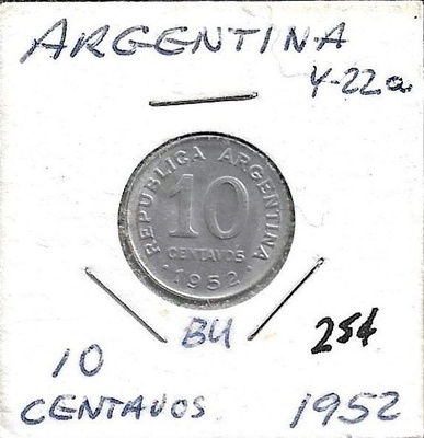 ARGENTINA 10 CENTAVOS 1952 (KO-377)
