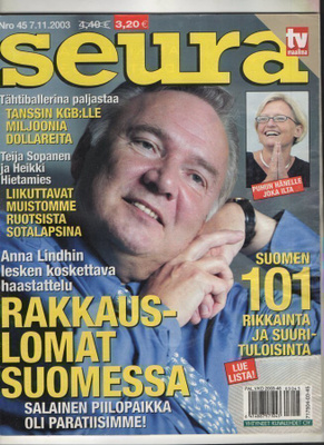 Seura n:o 45 2003 Annan leski. Teija & Heikki. Kauko. Maija.