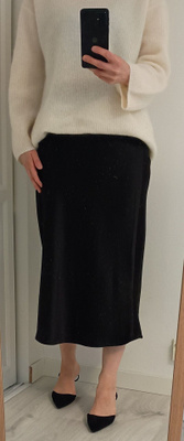 Gina Tricot musta satiinihame S/M