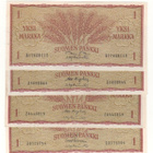 1 markka 1963 sarja AI , Å, Z,  ja Ä, kl 10, 10, 8, 8 yht. 4 - pikkukuva 1