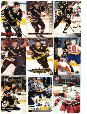 9 x RON FRANCIS Penguins, Hurricanes