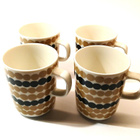 Marimekko Siirtolapuutarha mukit 4kpl musta-beige - pikkukuva 1