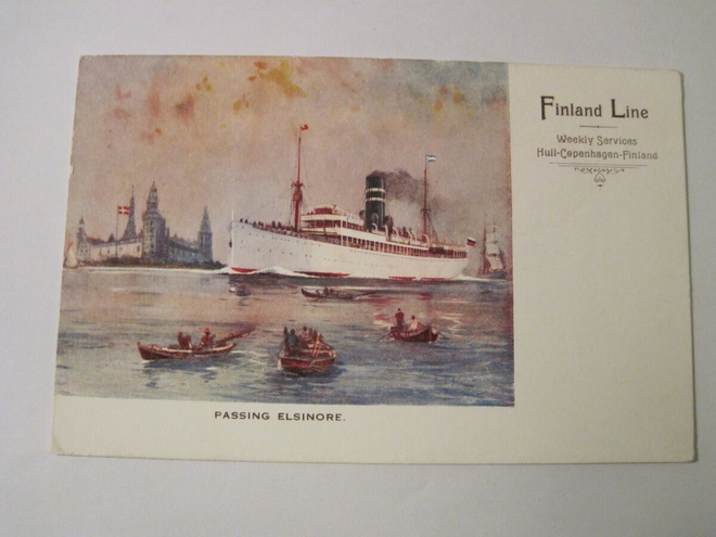 VANHA Postikortti Laiva Finland Line Mainos 1920-luku