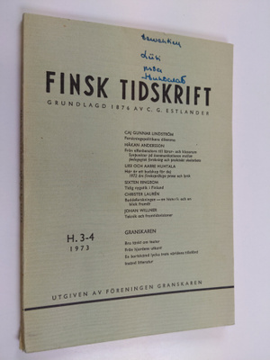 Finsk tidskrift H. 3-4 1973