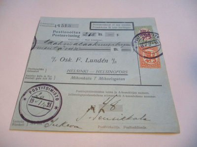 1928 Sukeva varaleima postiosoituksella