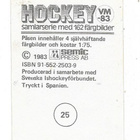 1983 SWE Semic MM-Tarra #25 Tom Eklund , Ruotsi - pikkukuva 2