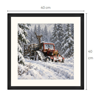 Uusi BM Volvo metsäkone traktori art print 40 cm x 40 cm