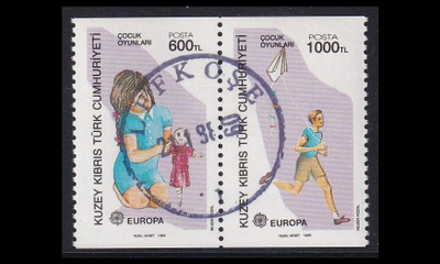 Turkki Kypros 249-50Cp o Europa lasten leikit vihkomerkit (1