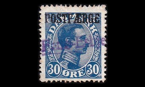Tanska PF_7 o Christian X 30 öre sininen (1922)