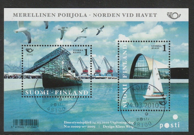 BL60 Merellinen pohjola 2010 ilmestymispäivänleimattu blokki
