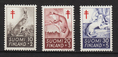 1962 Tuberkuloosi-sarja leimaamattomana