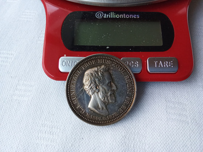 Carl Jacob Sundevall 1801-1875 Hopeamitali vuodelta 1879
