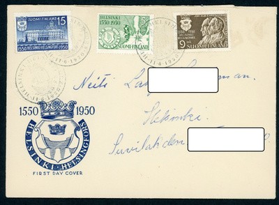 FDC 1950 Helsinki 400 vuotta