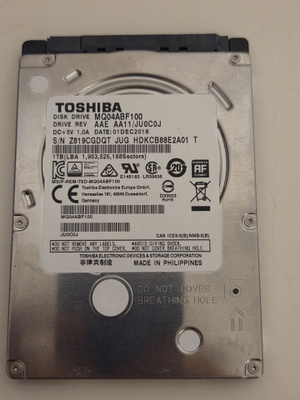 Toshiba 2,5" 1TB 5400rpm sata kovalevy
