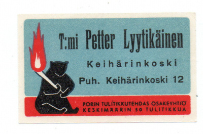Porin Tulitikkutehdas T.mi Petter Lyytikäinen. Keihärinkoski