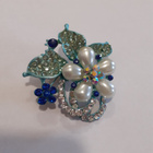 Näyttävä käsintehty vintage kukkarintaneula - pikkukuva 5