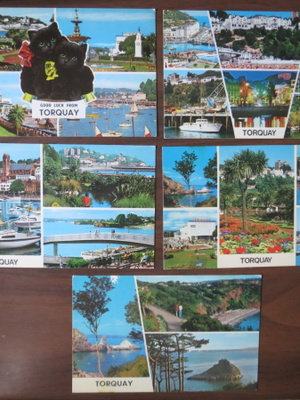 Torquay, England 1970-luku viisi sommitelmakorttia