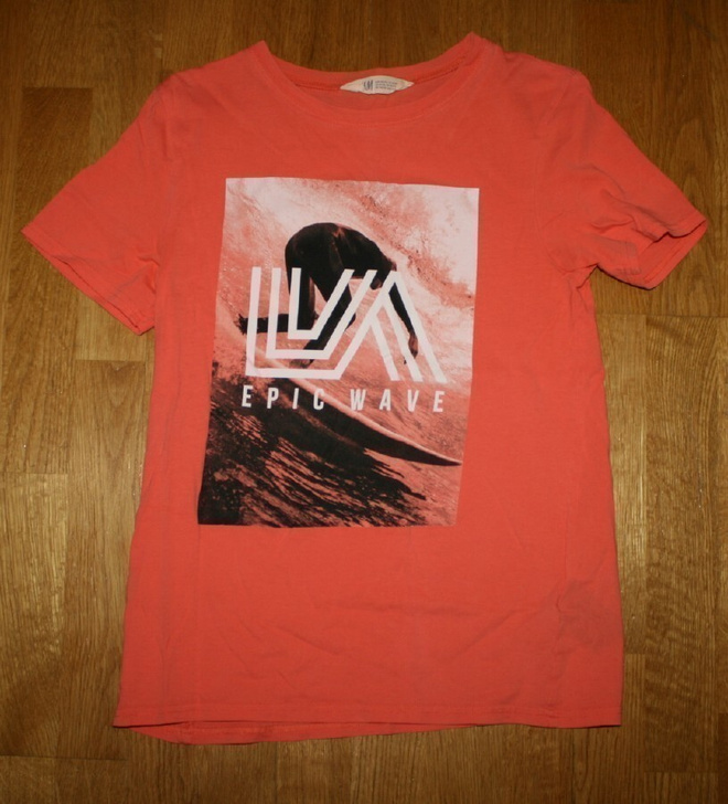 H&M oranssi / persikanvärinen surffi t-paita 146-152
