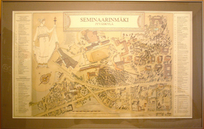 Jyväskylän Seminaarinmäen kuvakartta taulu