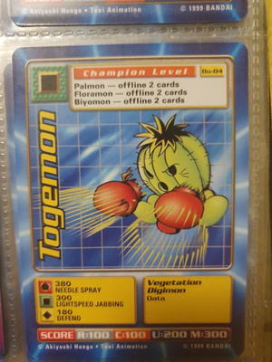 [Mint] 1999 Bandai Digimon - Togemon Non Holo card Bo-84