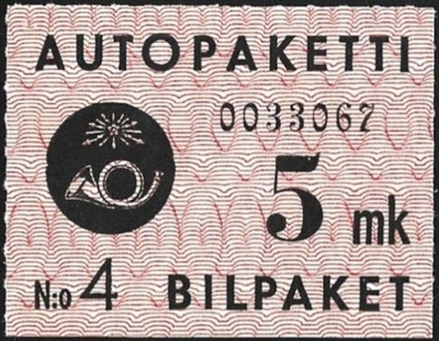 1949 AP 2 punainen 5 mk vesileima III ** LaPe AP 2 a W III
