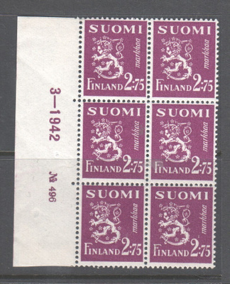 Numerokuusilo M30 2,75 mk 3-1942 no:496