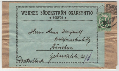 1919 10/5 p lehtikääre Saksaan