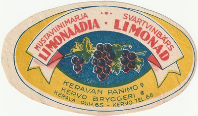 JUOMAETIKETTI - MUSTAVIINIMARJA LIMONAADIA KERAVA (K13-S58)