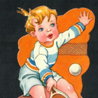 PZB 1291 - Poika pelaa tennistä - ISO kuva 1950-luvulta - pikkukuva 2