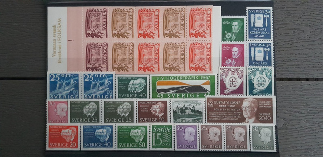 RUOTSI 1960-luku postimerkkejä ** 34 kpl
