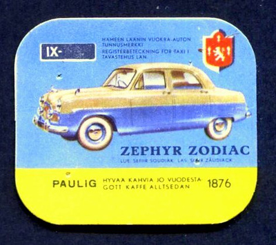 PAULIG KAHVILAPUT, ZEPHYR ZODIAC
