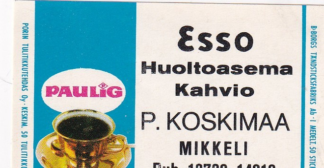 Mikkeli. P. Koskimaa, ESSO, . Paulig    b548