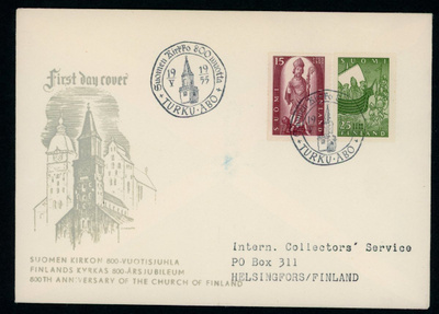 FDC 1955 Suomen kirkko 800 vuotta