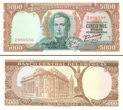 Uruguay 5000 Pesos v.1967 (P-50b) UNC