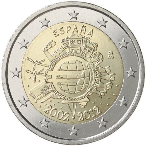 Espanja 2012 2 € Euro 10 vuotta UNC